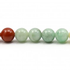 Jade rond multicolore 10mm x 40cm