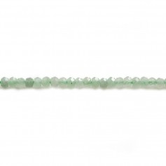 Jade naturel rondelle facette 1.5x2.0mm x 39cm