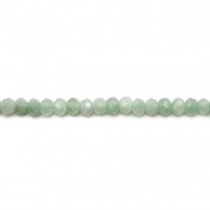 Jade nature rondelle facette 2x3mm x 40cm