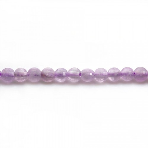 Jade violet rond plat facette 4mm x 40cm