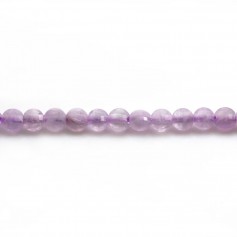 Jade violet rond plat facette 4mm x 40cm