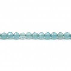 Jade Teinté bleu ciel rond facette 4mm x 40cm