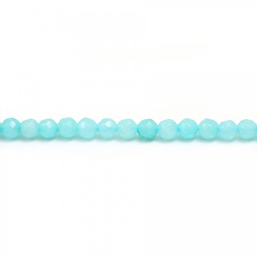 Jade teinte ronde facette 4mm