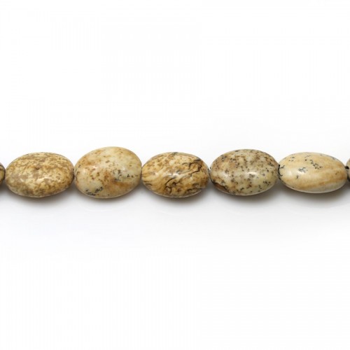 Jasper landscape, in oval shape, 10 * 14mm x 4pcs