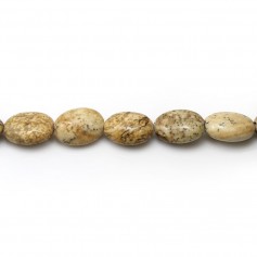 Jaspe paysage, de forme ovale, 10 * 14mm x 4pcs