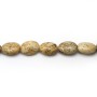 Jaspe paysage, de forme ovale, 10 * 14mm x 40cm