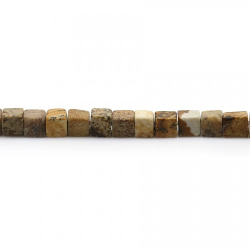 Jaspe paysage cube 4mm x 40cm