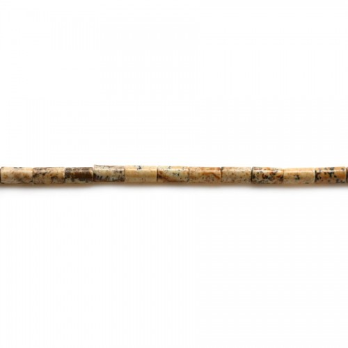 Jaspe paysage, en forme tube, 2.5x5mm x 40cm