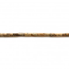 Jaspe paysage, en forme tube, 2.5x5mm x 40cm
