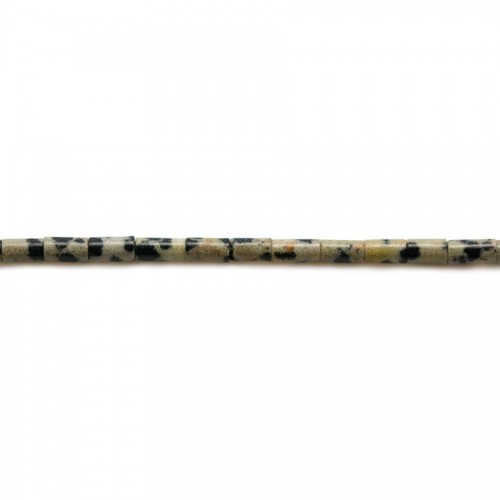 Jasper red leopard skin, in shape of a tube 2 * 4mm x 40cm