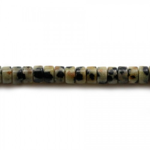 Dalmatian Jasper, in the shape of a roundel 2x4.5mm x 39cm