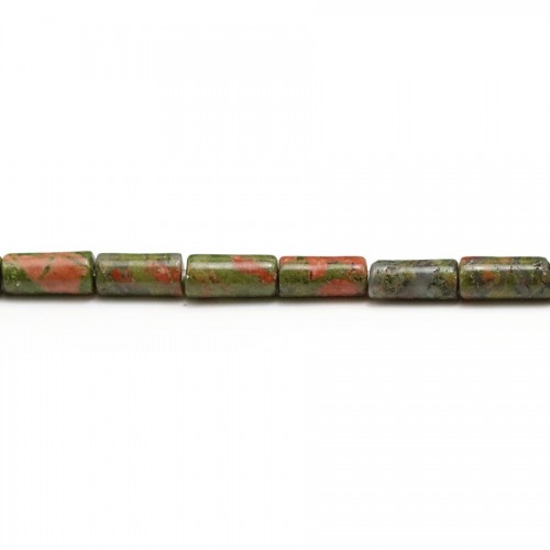 Unakite tube 4x8mm x 10pcs