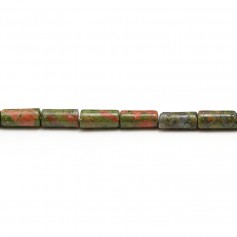 Unakite tube 4x8mm x 10pcs