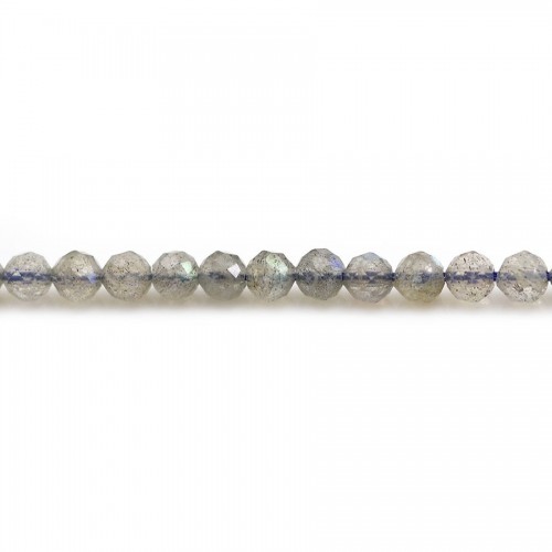 Labradorit Rund Facette 4mm x 39cm