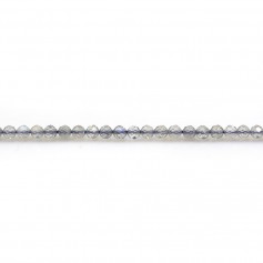 Labradorite grise, de forme ronde facetté, 2.5mm x 40cm