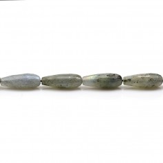 Labradorite grey, in a drop faceted shape, 6 * 16mm x 40cm