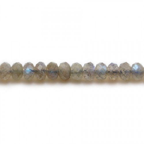 Labradorite roundel faceted 4x6 mm x 38cm