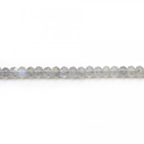 Labradorite roundel facet 3x4mm x 39cm