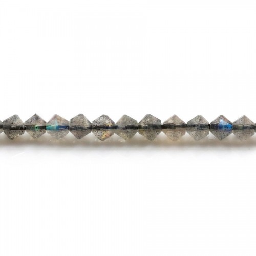 Labadorite, forma di toupie sfaccettata 4mm x 39cm