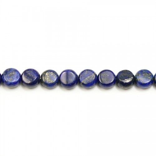 Lapis lazuli rond plat 6mm x 6pcs
