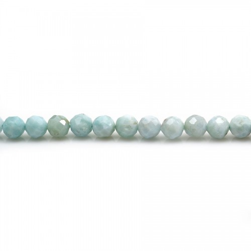Larimar rond facette 4mm x 40cm