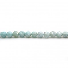 Larimar rond facette 4mm x 40cm