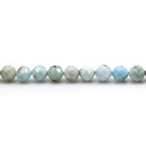 Larimar rond facette 5mm x 40cm