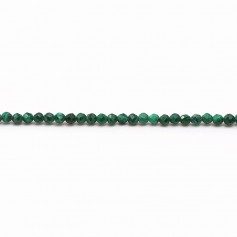 Malachite, de forme ronde et facetté, 2mm x 38cm