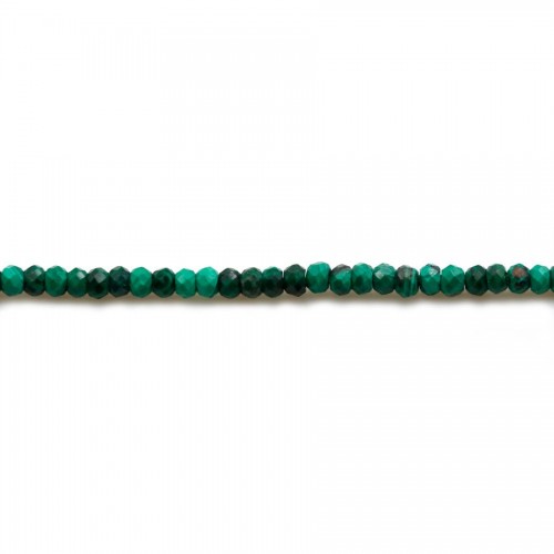 Malaquita, redonda facetada, 1,7x2,5mm x 40cm