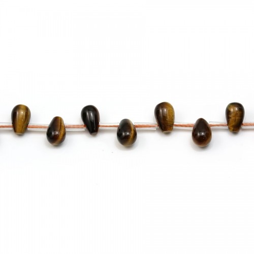 Oeil de tigre goutte 6x9mm x 40cm