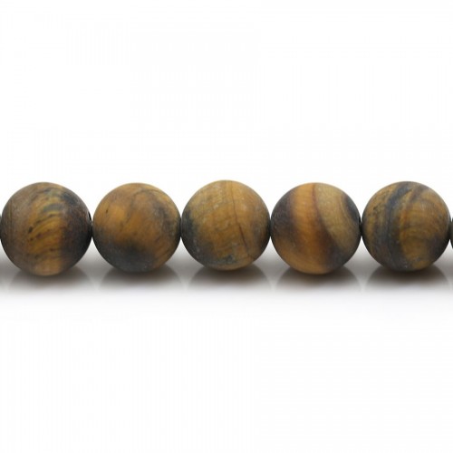 Matte tiger's eye, in a round shape 10mm x 6pcs