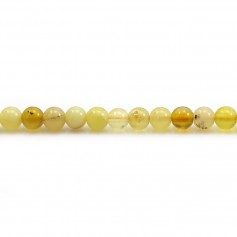 Opale de couleur jaune, de forme ronde, 4mm x 10pcs