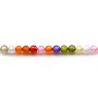Oxyde de zirconium rond facette multicolore 3mm x 40cm