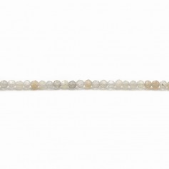 Pierre de lune en forme de ronde facette, de taille 2mm x 40cm