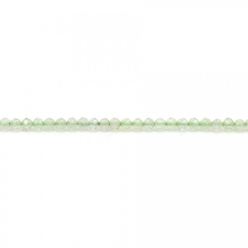 Prehnite, de forme ronde facetté, et de taille 2mm x 39cm