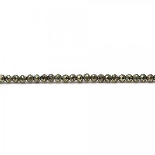 Pyrite ronde facette 2mm x 40cm