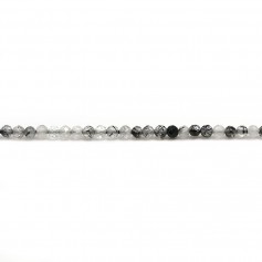 Quartz cheveux de venus, de forme ronde facetté, 2mm x 39cm