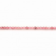 Faceted round rose quartz 2mm x 39cm