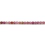 red ruby, in faceted round shape, 3mm x 40cm