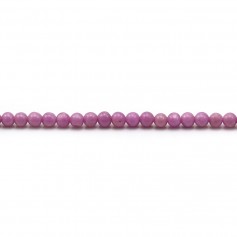 Kunzite in purple color, in round shape, 3mm x 38cm