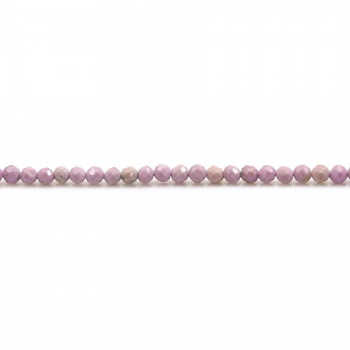 Phosphosiderite violet clair, de forme ronde facetté, 2mm x 40cm