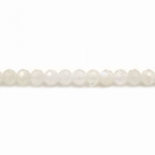 Mondstein, runde Form facettiert, 4mm x 39cm