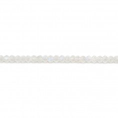 Pierre de lune en forme de rondelle facetté, de taille 2-3mm x 39cm