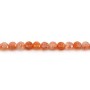 Orange moon stone, in round faceted flat shape, 4.5mm x 39cm