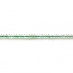 Prehnite rondelle boulier facette 1.3x2mm sur fil 39cm