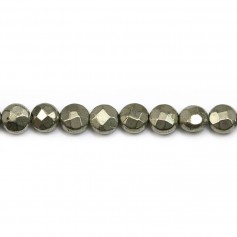 Pyrite, in the shape of round flat faceted, 6mm x 39cm