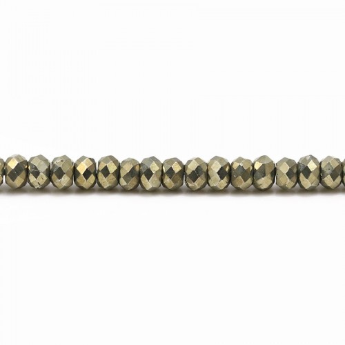 Pyrite rondelle facette 2.5x4mm x 10pcs