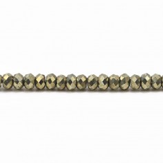 Pyrite rondelle facette 2.5x4mm x 10pcs