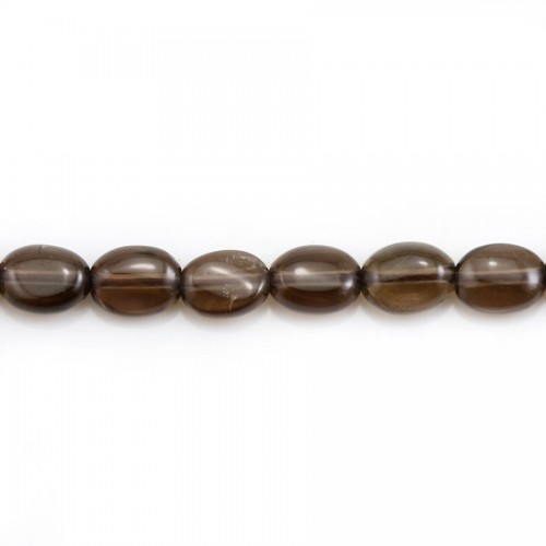 Quartz fumé, de forme oval, 6x8mm x 39cm