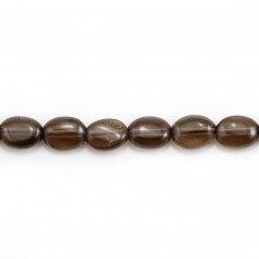 Quartz fumé, de forme ovale, 6x8mm x 39cm
